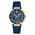 Versace Men's Watch 45mm Greca Chronograph Blue Gold