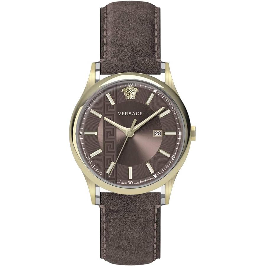 Versace Men's Watch Aiakos 44mm Brown Gold