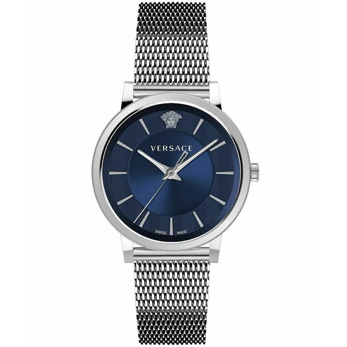 Versace Men's Watch V-Circle Blue Bracelet