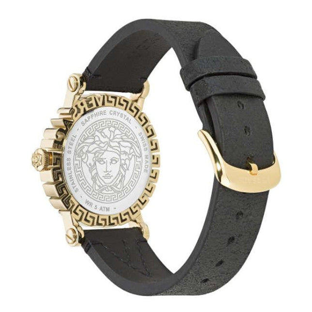 Versace Greca Glam Men’s Black Gold Quartz Watch