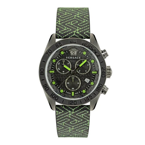 Versace Greca Dome Chronograph Men's Black Quartz Watch