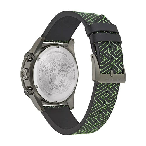 Versace Greca Dome Chronograph Men's Black Quartz Watch