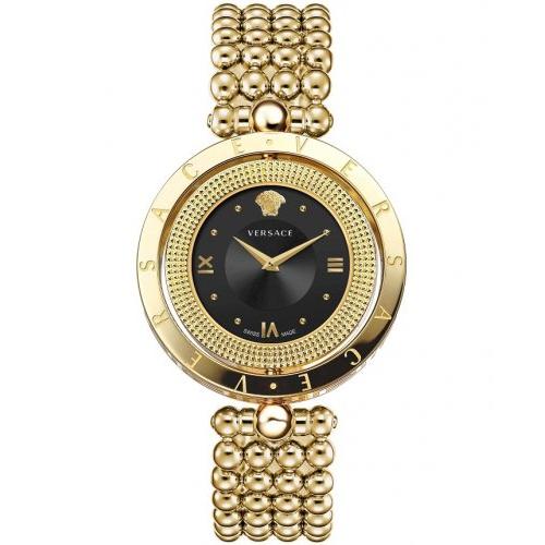 Versace Ladies Watch Eon 34mm Black Gold Bracelet