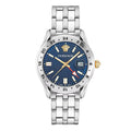 Versace Greca Time GMT Quartz Men's Blue Silver Watch