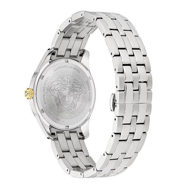 Versace Greca Time GMT Quartz Men's Blue Silver Watch