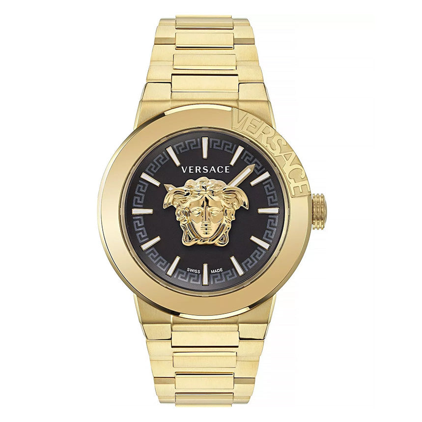 Versace Medusa Infinite 43mm Black Gold Men’s Dress Watch