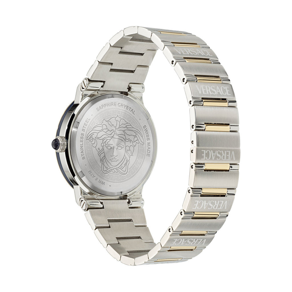 Versace Greca Logo Moonphase Ladies' White Two-Tone Watch