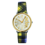 Versace Ladies Watch V-Circle The Clans Edition Yellow Plaid Two-Tone
