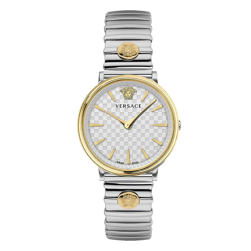 Versace Ladies Watch V-Circle 38mm Silver Gold