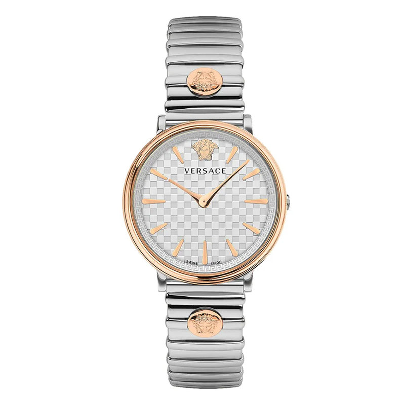 Versace Ladies Watch V-Circle 38mm White Silver