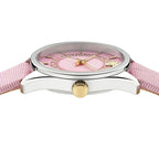 Versace V Circle Quartz Ladies' Pink Guilloché Watch