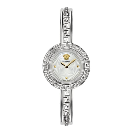 Versace La Greca Silver Diamond Ladies’ Bangle Watch