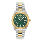 Versace V-Dome 42mm Men's Green Two-Tone Watch