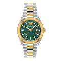 Versace Men's Watch 42mm V-Dome Green Two-Tone Stainless Steel