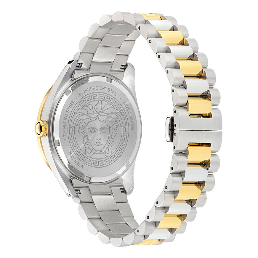 Versace V-Dome 42mm Men's Green Two-Tone Watch