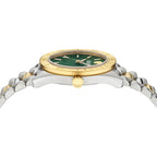 Versace V-Dome 42mm Men's Green Two-Tone Watch