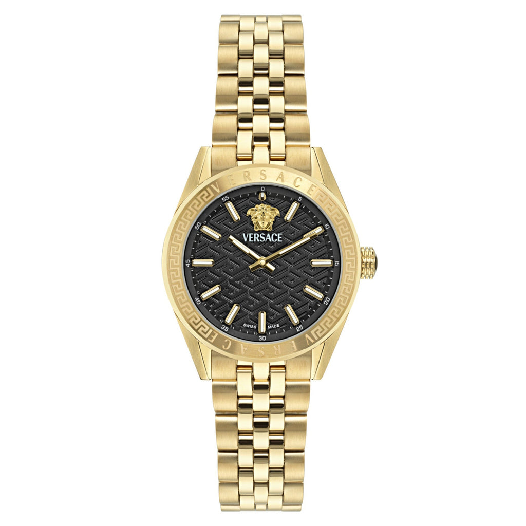 Versace V-Code Black Gold Ladies’ Quartz Watch