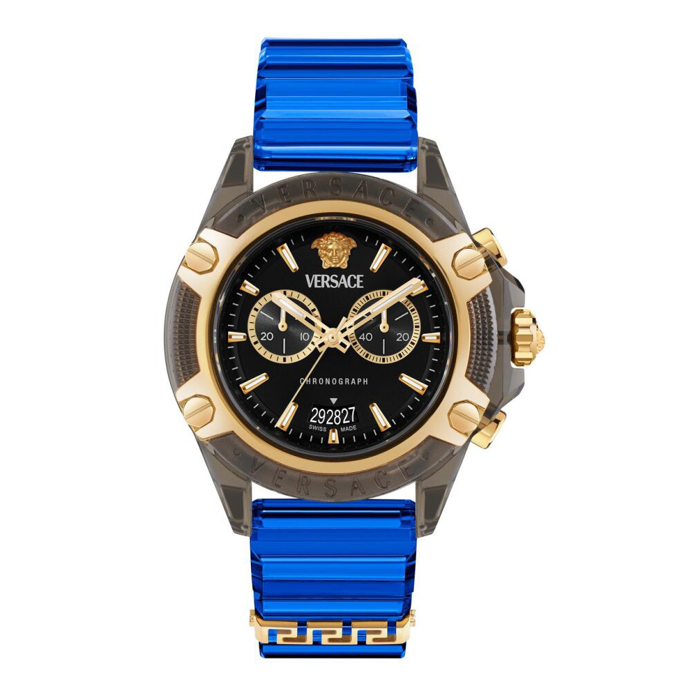 Versace Icon Active Chronograph 44mm Men's Blue Sport Watch