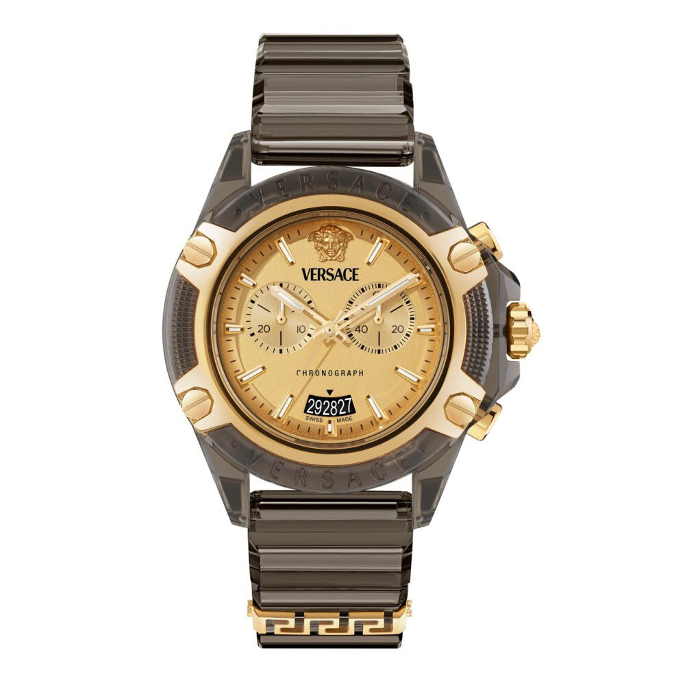 Versace Icon Active 44mm Men's Gold Dial Chronograph Watch