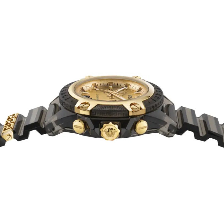 Versace Icon Active 44mm Men's Gold Dial Chronograph Watch