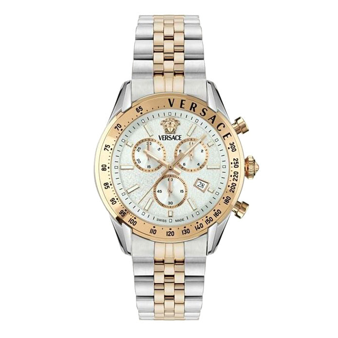 Versace Chrono Master Men’s White Silver Chronograph Watch