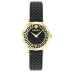 Versace Daedalus Ladies' Gold Black Leather Watch
