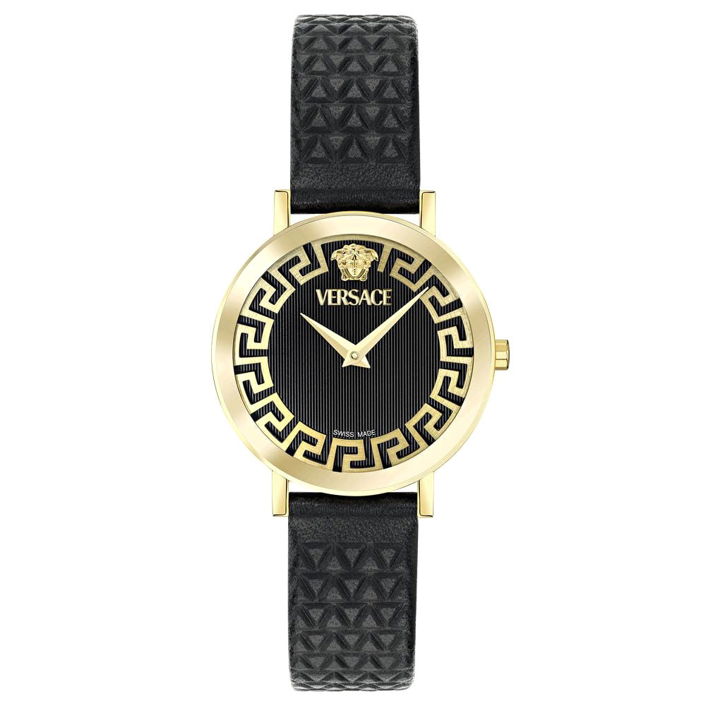 Versace Daedalus Ladies Black Gold Watch