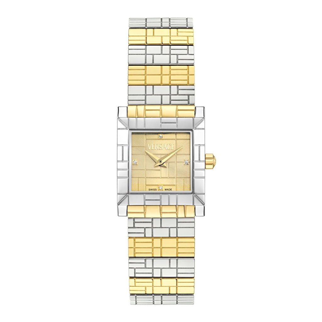 Versace Mosaic Ladies’ Gold Silver Diamond Watch