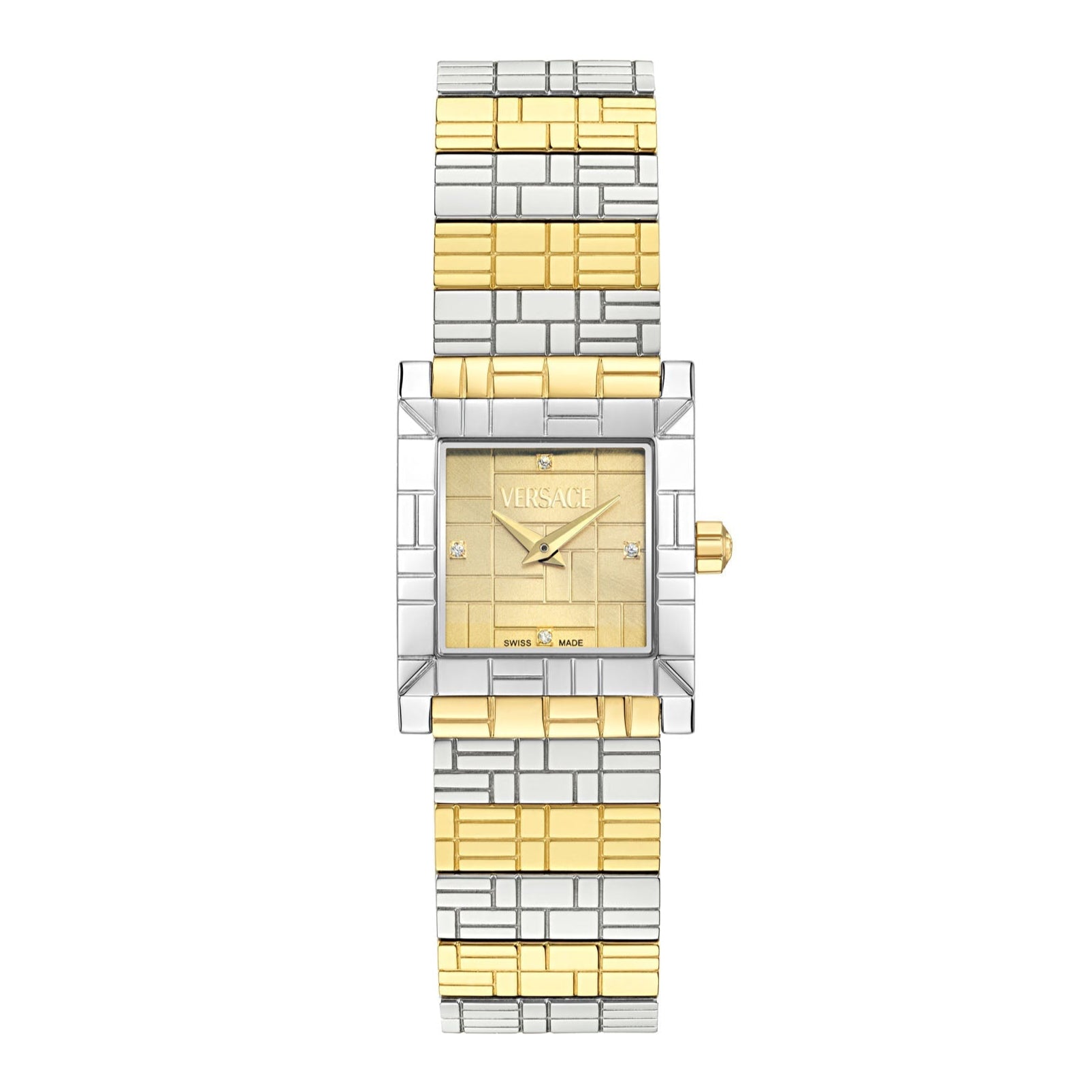 Versace Mosaic Ladies’ Gold Silver Diamond Watch