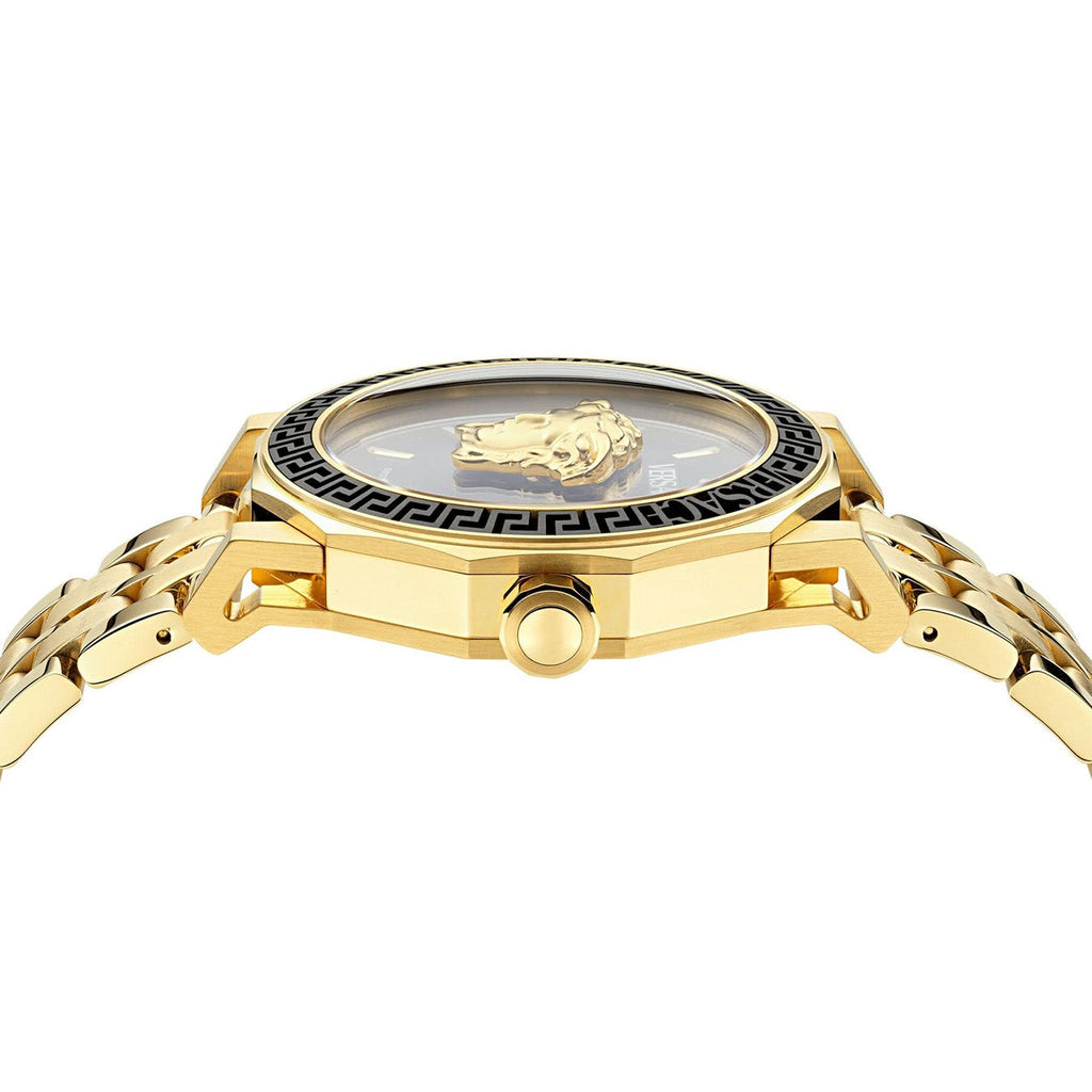 Versace Medusa Deco 43mm Black Gold Men’s Dress Watch