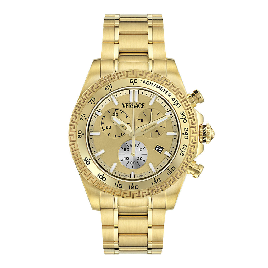 Versace Chrono X 44mm Chronograph Gold Dial Men’s Watch