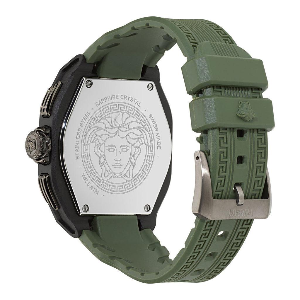Versace V-Legend 44mm Black Green Men’s Chronograph Watch