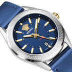 Versace Men’s V-Code GMT Blue Quartz Watch