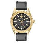 Versace V-Code GMT Men’s Black Gold Watch