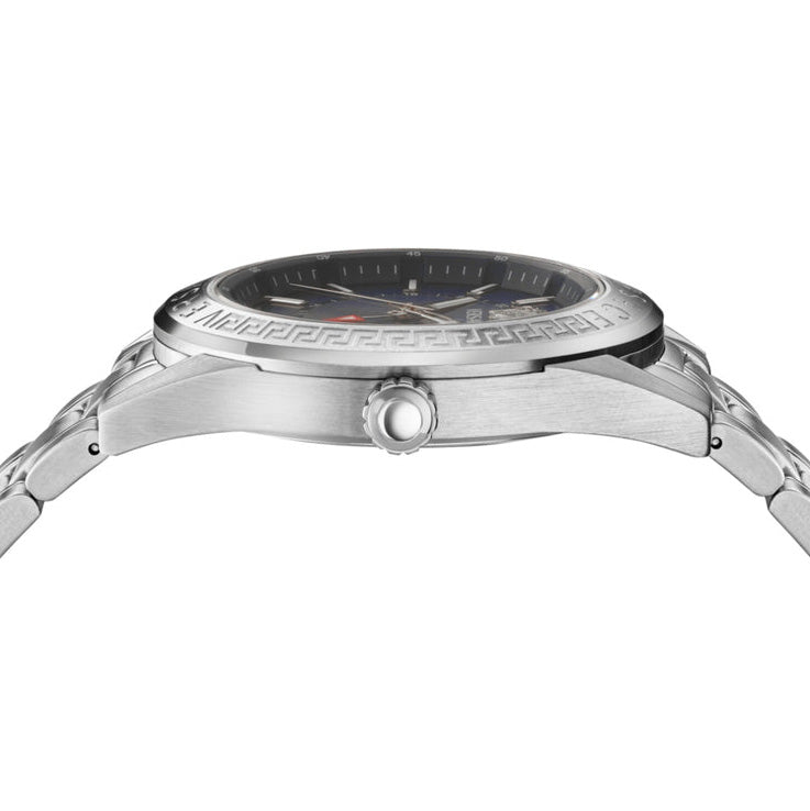 Versace V-Code GMT Men’s Blue Silver Watch