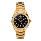 Versace V-Code GMT Men’s Black Gold Watch