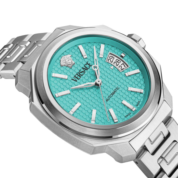 Versace Dylos Automatic Men's Turquoise Silver Watch
