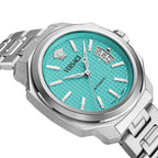 Versace Dylos Men's Turquoise Silver Automatic Watch