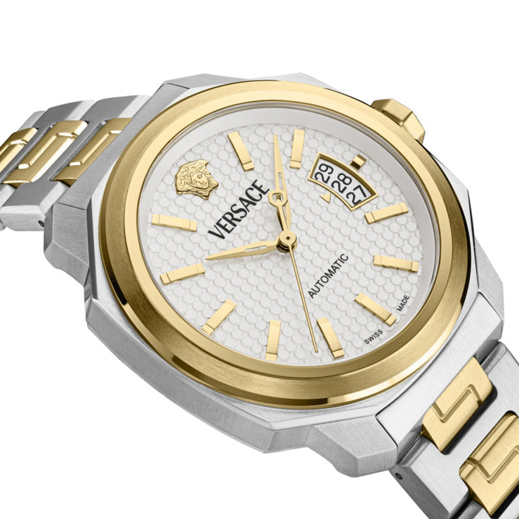 Versace Dylos Automatic Men's White Silver Gold Watch