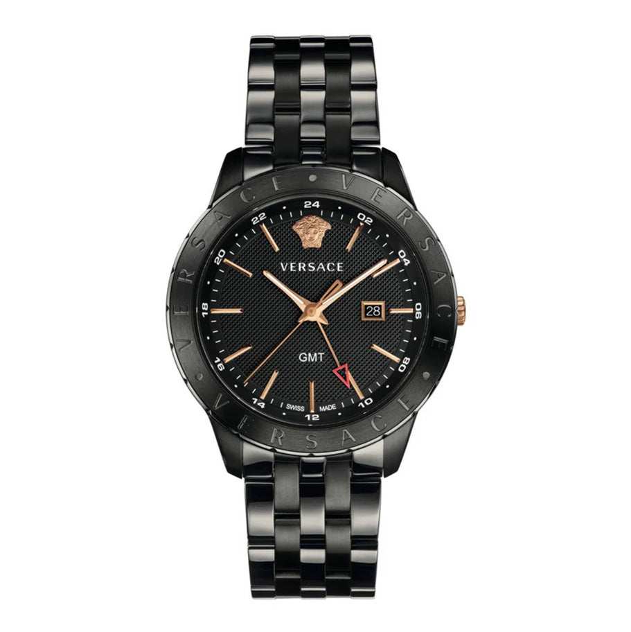 Versace Men's Watch Univers GMT Black Bracelet