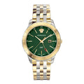 Versace Men's Watch Univers GMT Green Two-Tone Bracelet