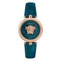 Versace Ladies Watch Palazzo Empire 34mm Teal Rose Gold