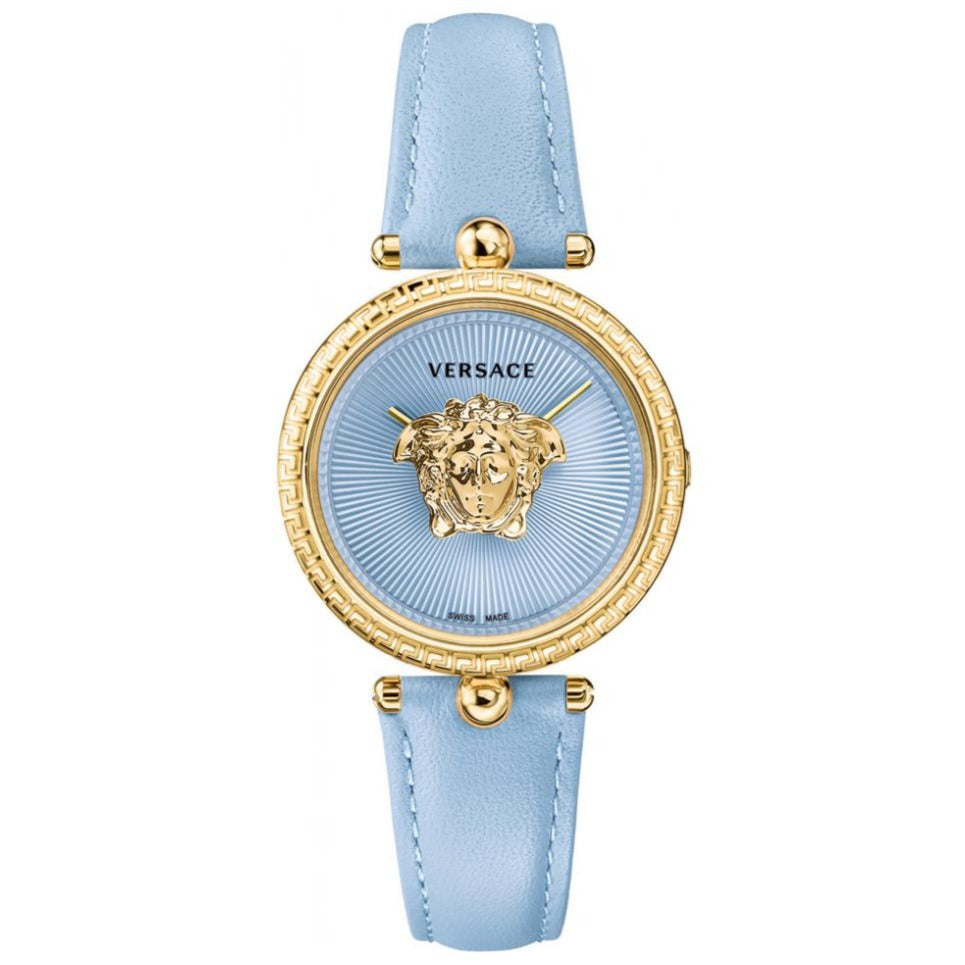 Versace Ladies Watch Palazzo Empire 34mm Light Blue Gold