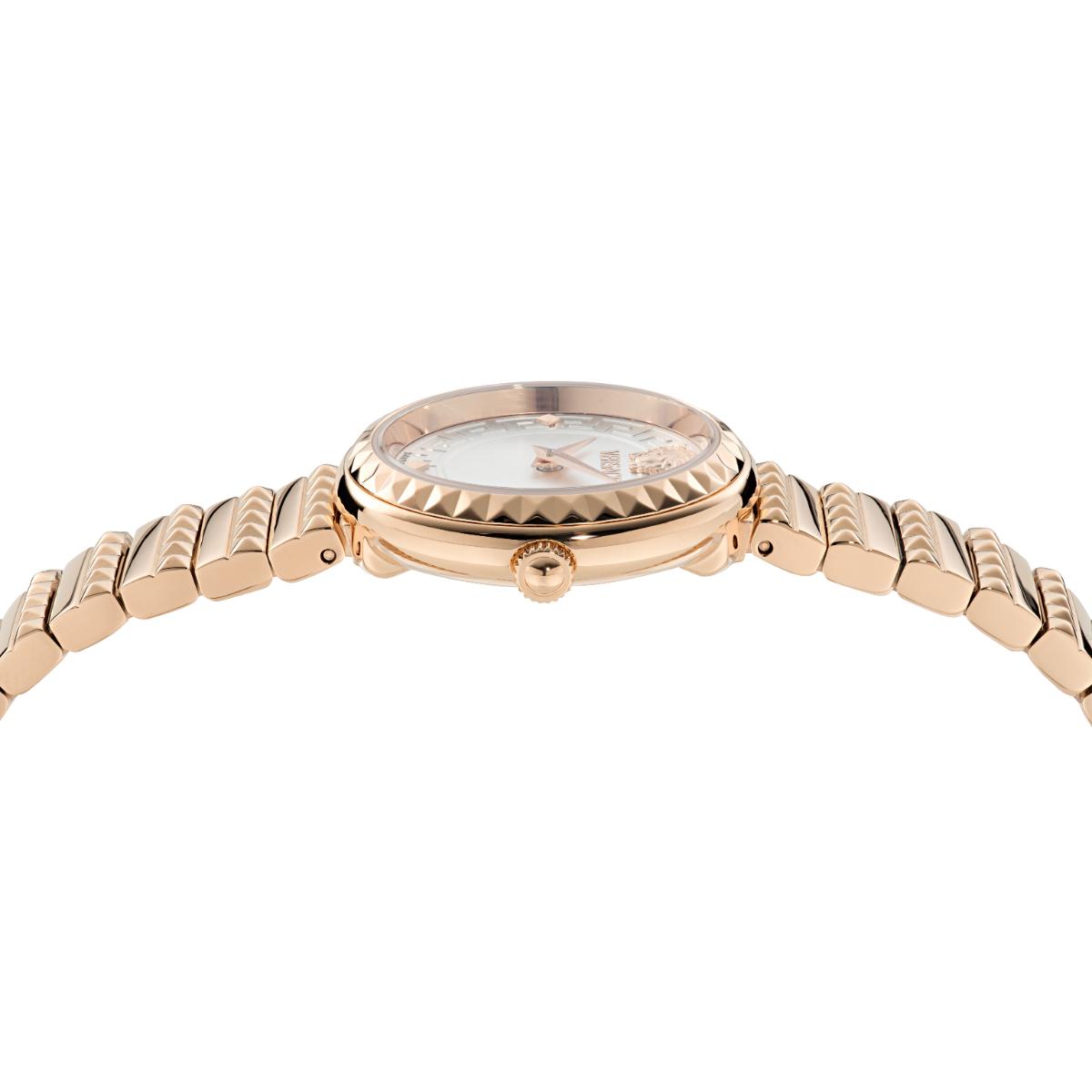 Versace Greca Goddess Petite Ladies' Silver Rose Gold Watch