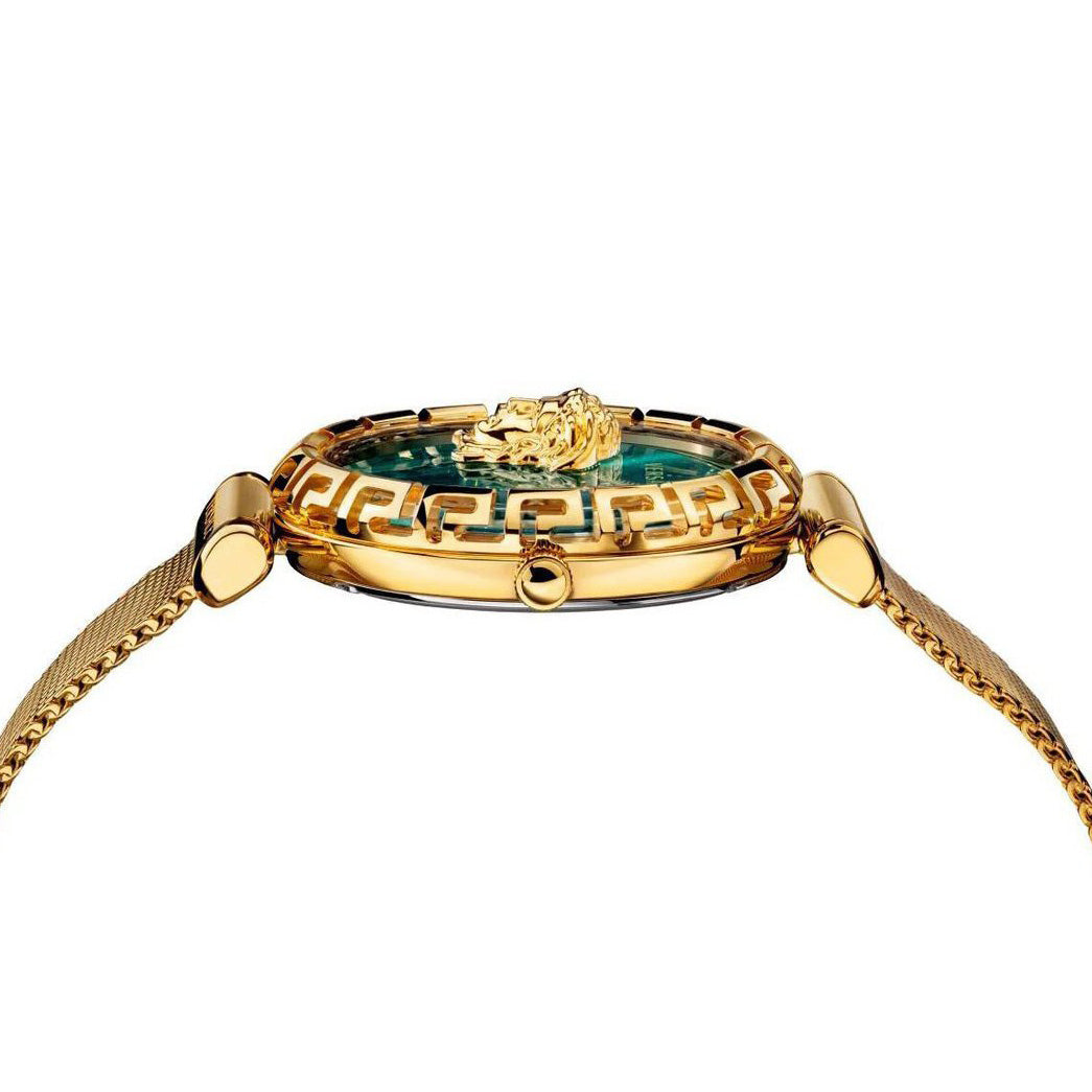Versace Palazzo Empire Greca Diamond Ladies’ Green Gold Watch