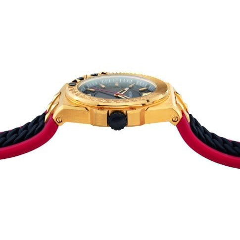Versace Chain Reaction Men's Black Gold Quartz Watch