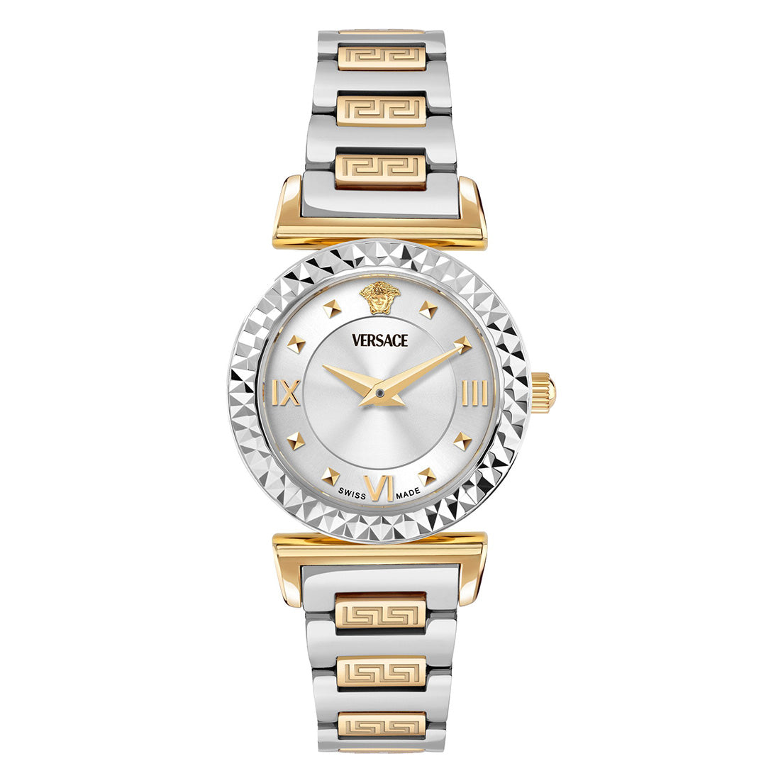 Versace Mini Vanity Silver Ladies Watch 27mm Two Tone Bracelet