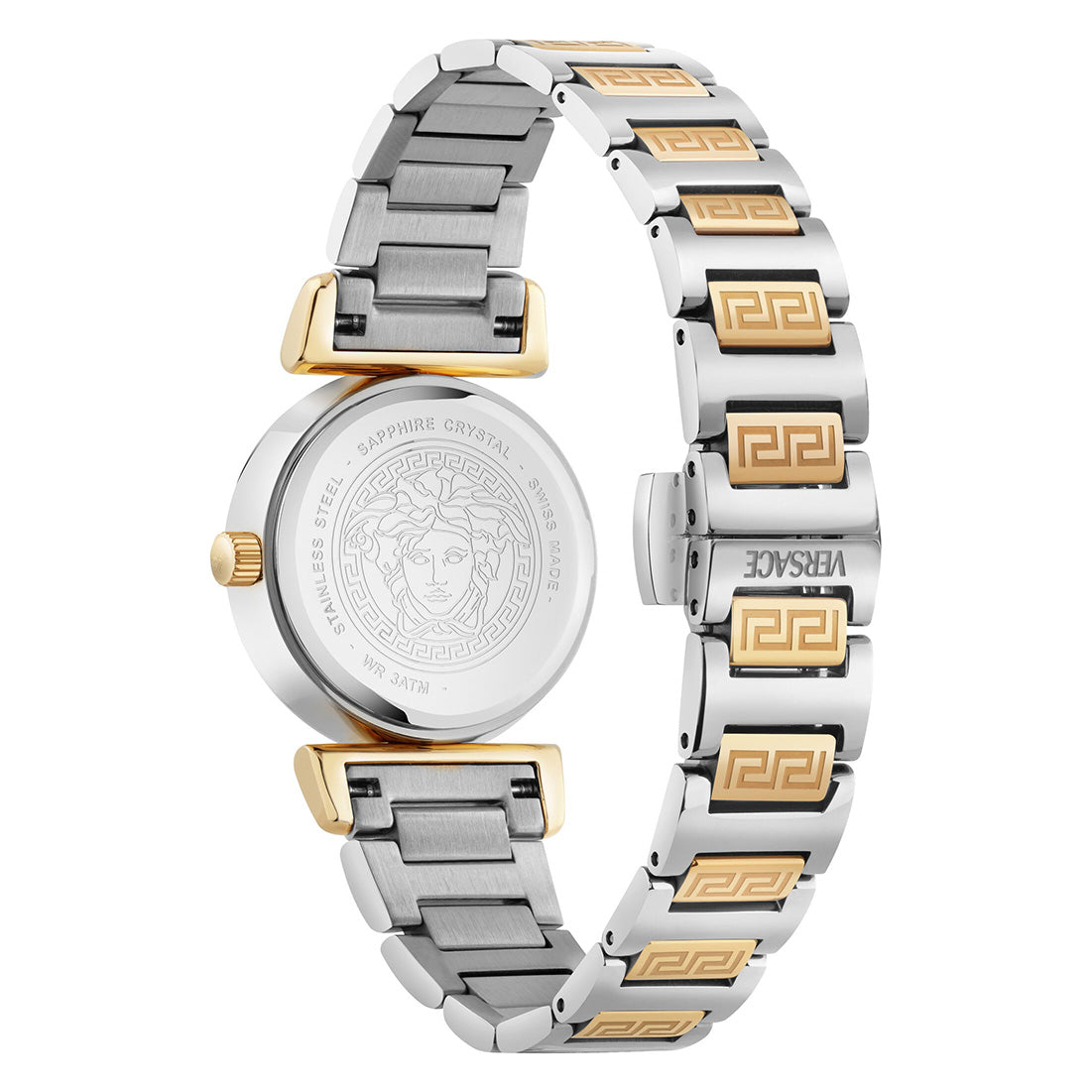 Versace Mini Vanity Silver Ladies Watch 27mm Two Tone Bracelet