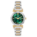 Versace Mini Vanity Ladies Watch 27mm Green Dial Two Tone Bracelet
