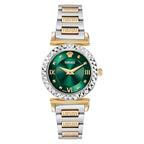 Versace Mini Vanity Ladies Watch 27mm Green Dial Two Tone Bracelet